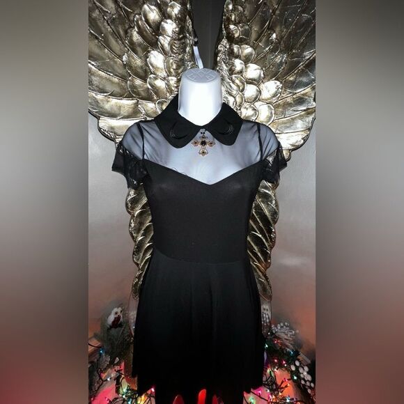 Killstar Goth Collar Sheer Dress, Size XSmall - Picture 6 of 16